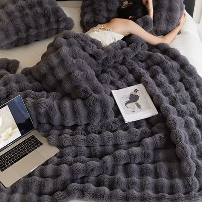 Double-sided Imitation rabbit wool blanket