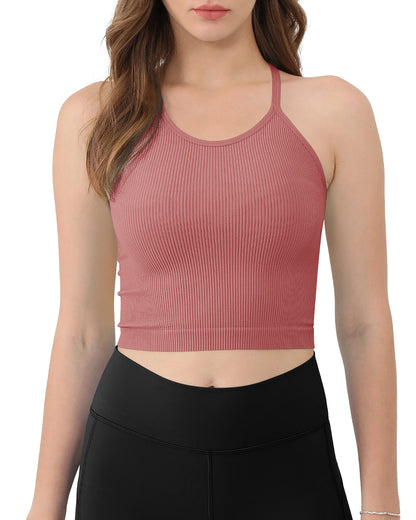 🌸Women's Crop 3-Pack Washed Seamless Rib-Knit Camisole Crop Tank Tops