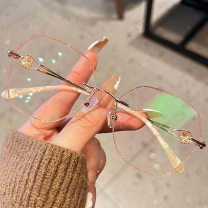 💥New Arrival✨Women's Synthetic Diamonds Rimless Anti Blue Light Glasses