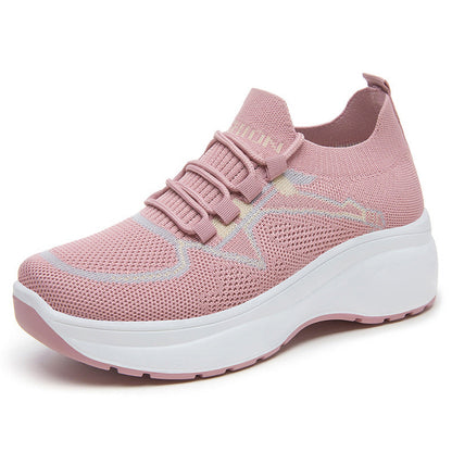 Women's Lace-Up Knit Sneakers