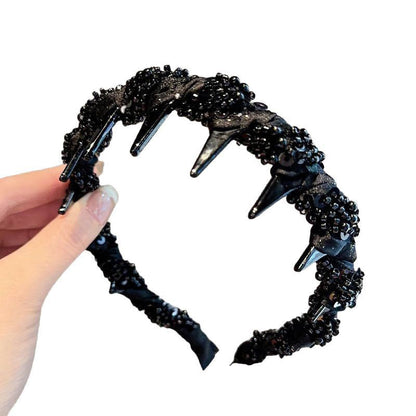 Pretty Black Beaded Everyday Headband