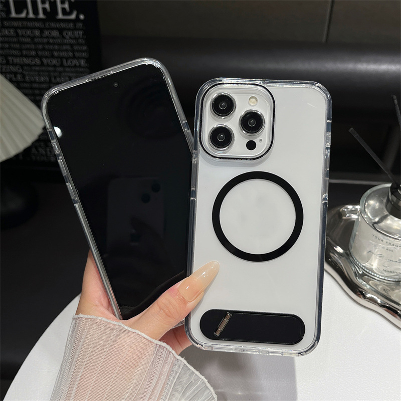 Transparent Phone Case with Kickstand for iPhone