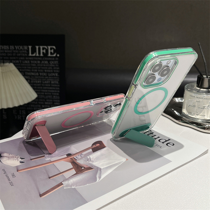 Transparent Phone Case with Kickstand for iPhone