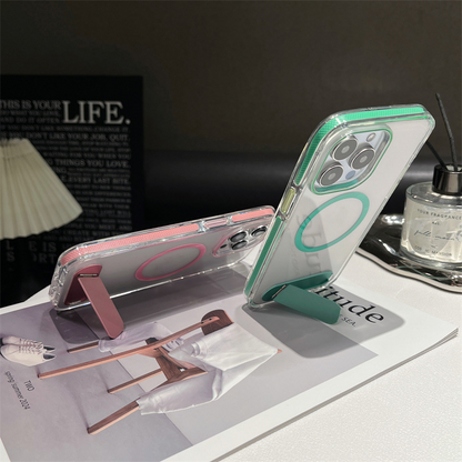 Transparent Phone Case with Kickstand for iPhone